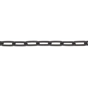 Chain, anodized aluminum, black, 3.3mm paperclip. Sold per pkg of 25 feet.