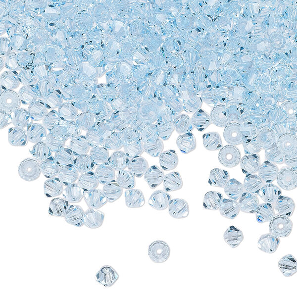 Bead 1440pk aquamarine, Preciosa Czech crystal 3mm bicone image number 0