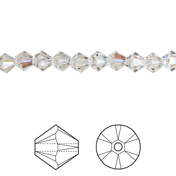 Bead 720pk crystal shimmer, Swarovski® 5mm XILION bicone 5328 image number 0