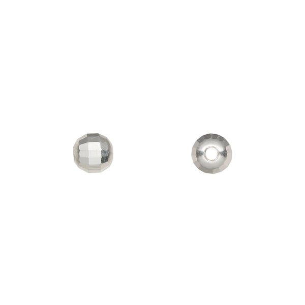 Bead 1pkg4 sterling silver, 6mm faceted round image number 0