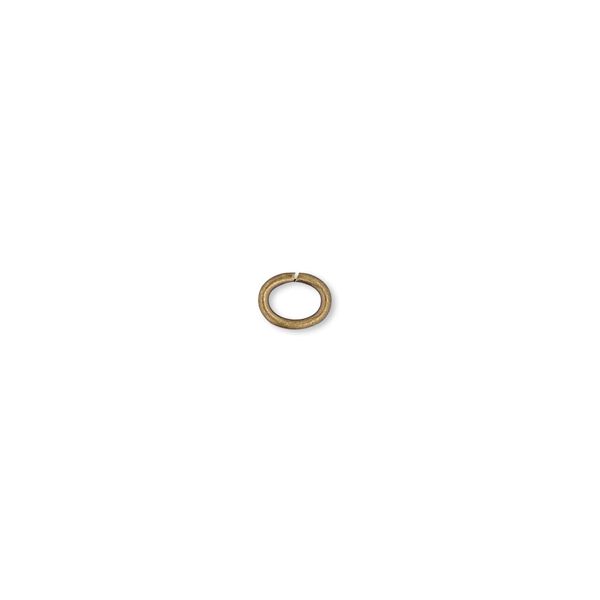 Jump ring, antique gold-plated brass, 6x4mm oval, 4.1x2mm inside diameter, 18 gauge. Sold per pkg of 500. image number 0