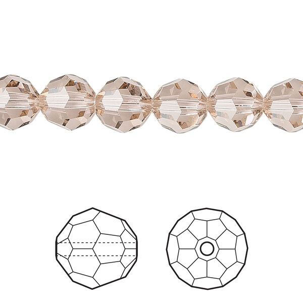 Bead 144pk vintage rose, Crystal Passions® 8mm round 5000 image number 0