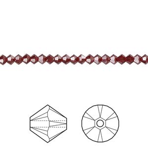 Bead 48pk Siam, Crystal Passions® 3mm bicone 5328
