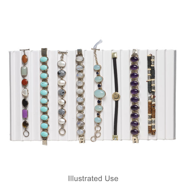 Display insert, bracelet, leatherette, white, 14-1/2 x 7-1/2 x 7/16 inches with 18 rows. Sold individually. image number 2