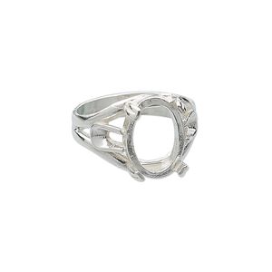 Ring, sterling silver, 14x10mm 4-prong oval setting, size 7. Sold individually.