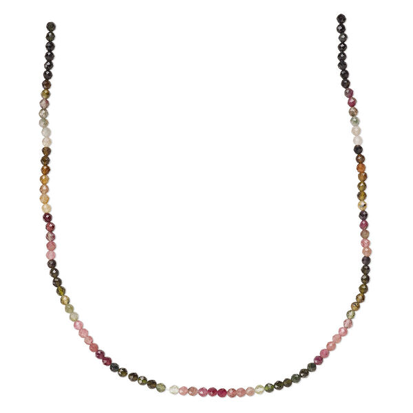 Multi-tourmaline 1pkg1, faceted round bead natural B- grade, 13 inch 3-3.5mm image number 0