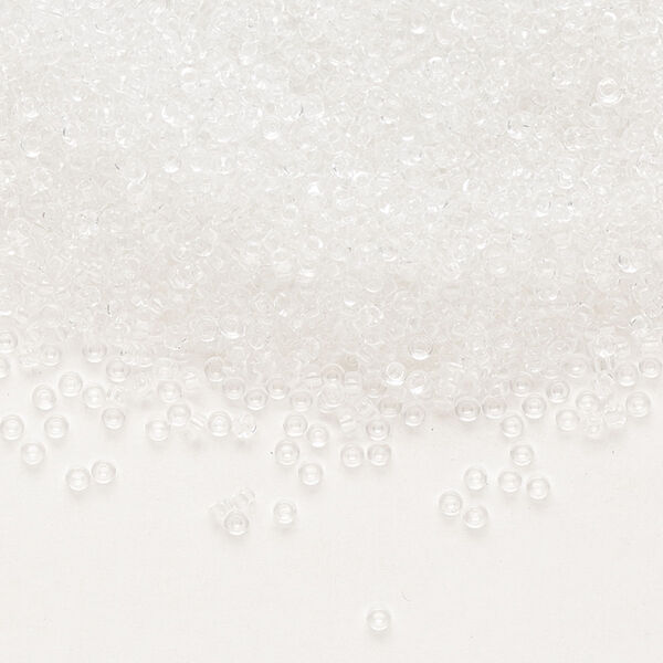 Seed bead, Miyuki, glass, pkg/250g, #15 rocaille, transparent crystal clear, (RR-131). image number 0