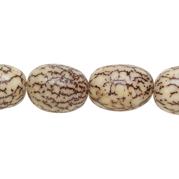 Bead, betel nut (waxed), 15x10mm-19x13mm oval. Sold per 15-1/2" to 16" strand. image number 0
