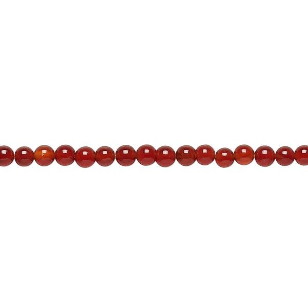 Bead, carnelian (dyed / heated), 3mm round, C grade, Mohs hardness 6-1/2 to 7. Sold per 15-1/2" to 16" strand. image number 0