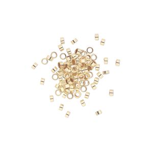 Crimp, 14Kt gold-filled, 2x1mm smooth tube. Sold per pkg of 100.