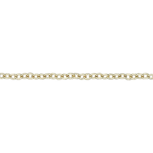 Chain, brass-plated steel, 2mm cable. Sold per 12-foot section. image number 0