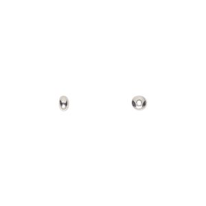 Bead, sterling silver, 3x2mm smooth saucer. Sold per pkg of 50.