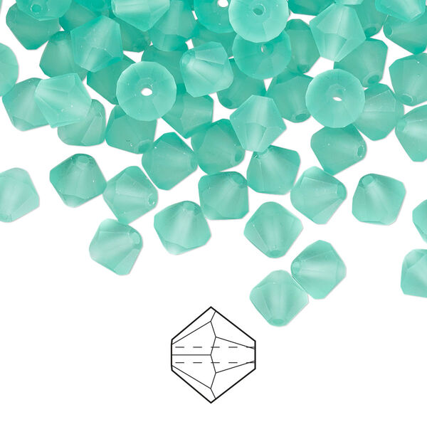 Bead 144pk Caribbean Sea matte, Preciosa Czech crystal 6mm bicone image number 0