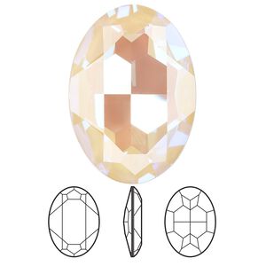 Fancy stone 1pk crystal ivory cream DeLite, Crystal Passions® 30mm oval 4127