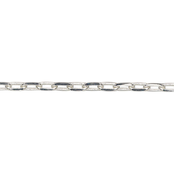 Chain, silver-plated brass, 3mm paperclip. Sold per pkg of 5 feet. image number 0