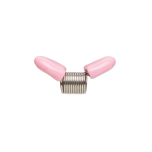 Beading supply, Beadalon® Bead Stopper™, stainless steel and rubber, pink, 8mm. Sold per pkg of 9. image number 0