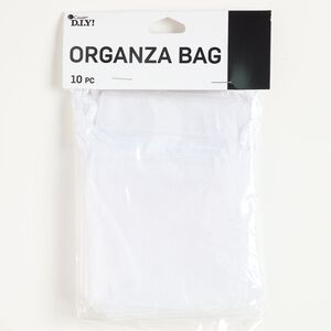 Pouch organza 10pk 4x3 inch rectangle, white