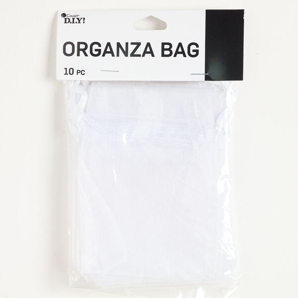 Pouch organza 10pk 4x3 inch rectangle, white image number 0