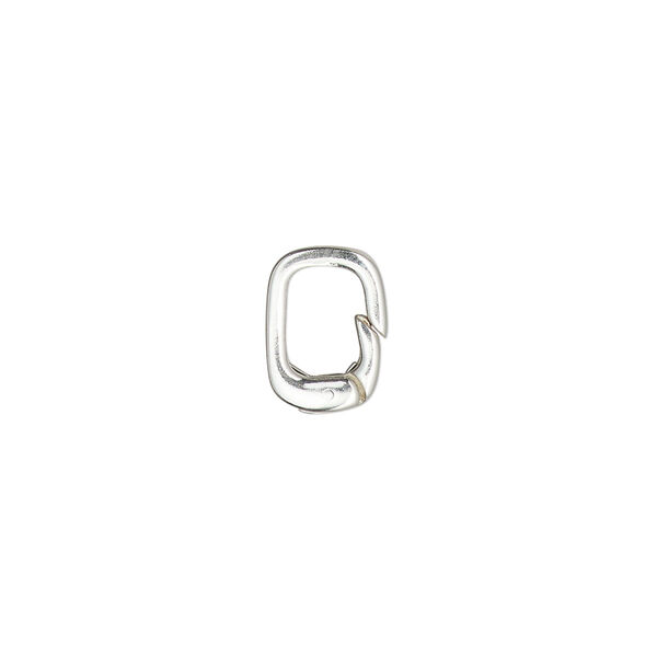 Clasp self-closing hook 1pkg1 sterling silver 11.5x8mm rectangle image number 0