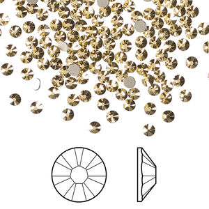 Flat back 1pkg144 crystal aurum foil back, Crystal Passions® 2.5-2.7mm rose round SS9 2058