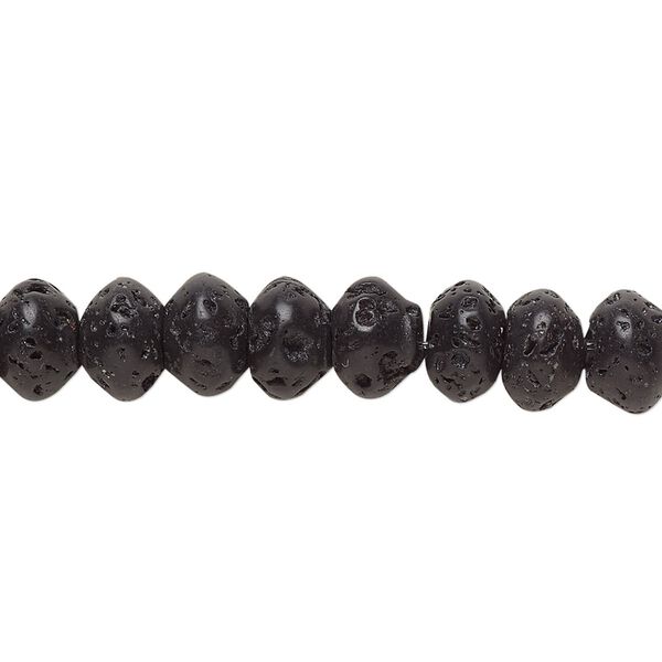 Black lava 1pkg10, saucer bead 8x5mm image number 0