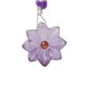 Amethyst / garnet 1pkg1, top-drilled hand-cut 1sided carved flower bead natural, 22mm image number 0