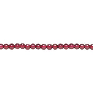Rhodolite garnet 1pkg1, semi-round bead natural 15.5-16 inch 2-2.5mm