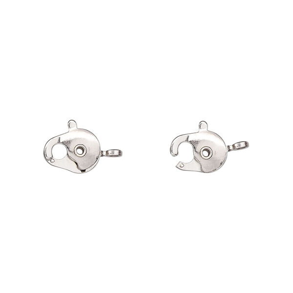 Clasp, claw hook, imitation nickel-plated brass, 8.5x6mm. Sold per pkg of 10. image number 0