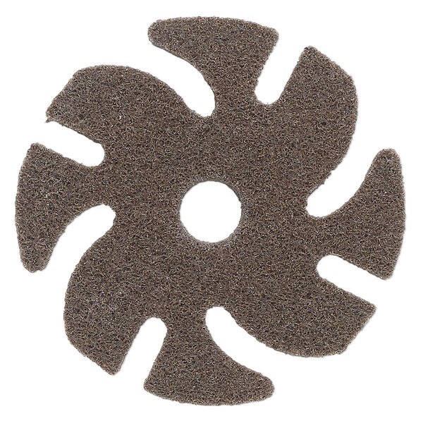 Abrasive disc, 3M™ Scotch-Brite™ EXL Unitized, plastic, brown, medium grit, 3-inch replacement disc for Jooltool™. Sold individually. image number 0