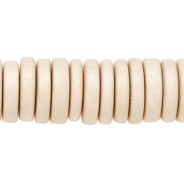 Taiwanese cheesewood 1pkg1, hand-cut rondelle bead 8 inch tan 15x4mm image number 0