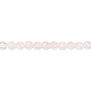 Rose quartz 1pkg1, tumbled faceted round bead natural 15.5-16 inch 4mm
