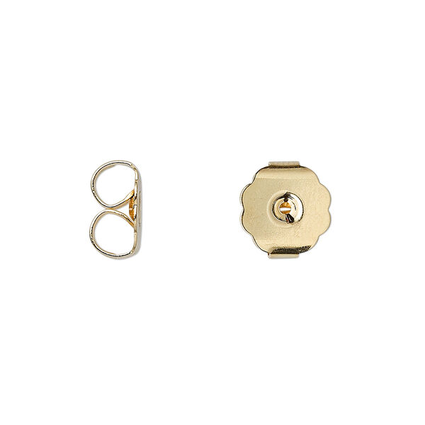 Earnut, gold-plated brass, 10x9mm monster. Sold per pkg of 250 pairs. image number 0
