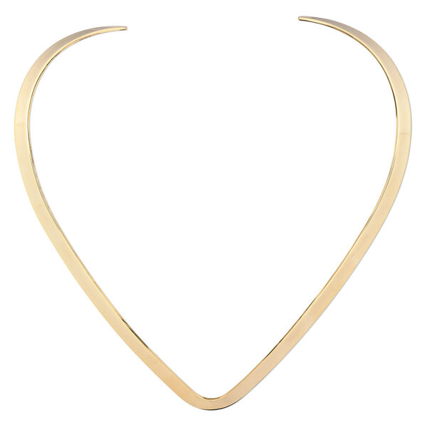 Neckwire, gold-plated steel, 6mm flat with smooth V-curve, 16 inches. Sold individually. image number 0