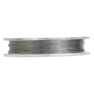 Beading wire, Tigertail™, nylon-coated stainless steel, clear, 3 strand, 0.012-inch diameter. Sold per 30-foot spool.