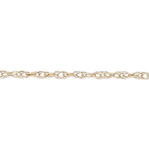 Chain 1pkg1 14Kt gold rope, 0.7mm triple, Gossamer™ 5 foot unfinished