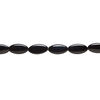 Bead 1pkg1 glass, opaque black, 34x18mm-35x18mm puffed marquise, 15 inches. image number 1