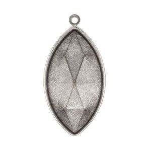 Focal, Almost Instant Jewelry®, antique silver-plated brass, 34x19mm marquise with 32x17mm marquise setting. Sold per pkg of 2.