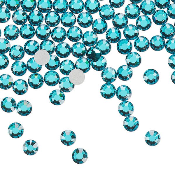 Flat back, Dance With Me™ crystal rhinestone, blue zircon, foil back, 3.8-4mm rose, SS16. Sold per pkg of 144 (1 gross). image number 0