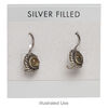 Earring card, flocked plastic, grey and silver, 2x2-inch square with "SILVER FILLED." Sold per pkg of 100. image number 1