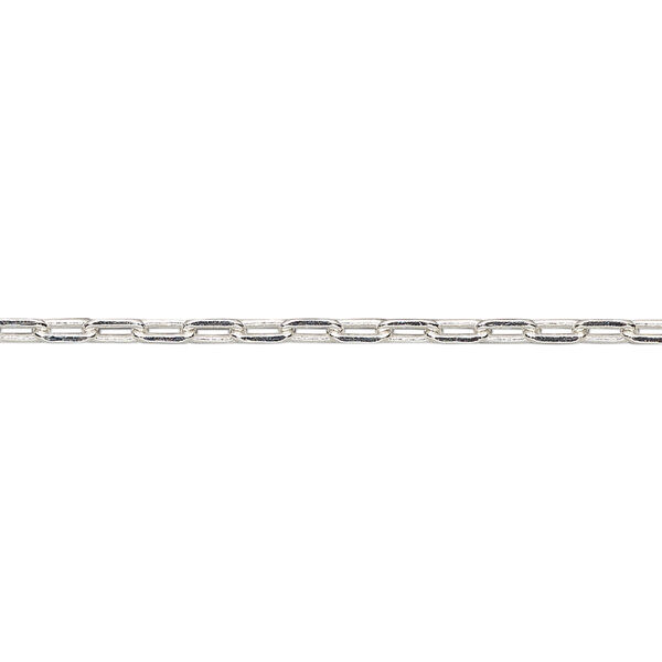 Chain, silver-plated brass, 2.3mm paperclip. Sold per pkg of 5 feet. image number 0