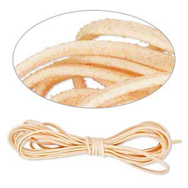 Cord, faux suede lace, peach, 3mm. Sold per pkg of 5 yards. image number 0