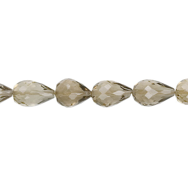 Golden quartz 1pkg10, hand-cut faceted teardrop bead 7x5mm-10x7mm image number 0