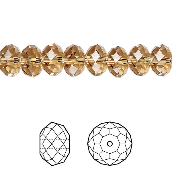 Bead 144pk light Colorado topaz, Crystal Passions® 8x6mm rondelle 5040 image number 0