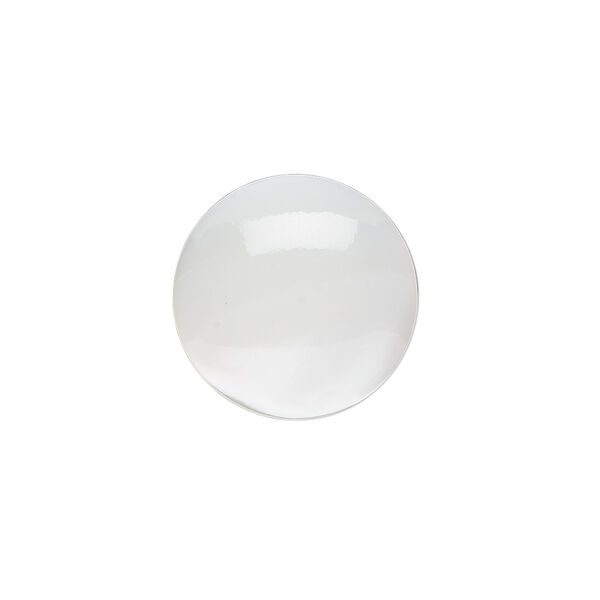Cabochon, mother-of-pearl shell (bleached), white, 18mm calibrated round, Mohs hardness 3-1/2. Sold individually. image number 0