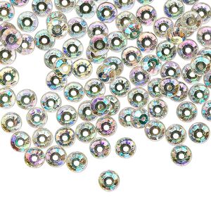 Flat back, Czech glass rhinestone, clear AB, 4.6-4.8mm round Loch Rosen, SS20. Sold per pkg of 144 (1 gross).