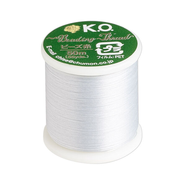 Thread, K.O., waxed nylon, light grey, 0.15mm diameter, 4-pound test. Sold per 55-yard spool. image number 0