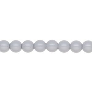 Pearl 200pk ceramic grey, Preciosa Czech crystal 6mm round