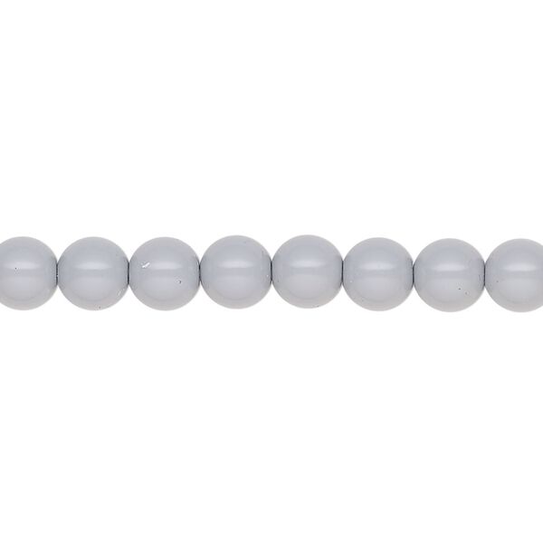 Pearl 200pk ceramic grey, Preciosa Czech crystal 6mm round image number 0