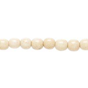 Bead, bone (dyed), antiqued brown and white, 6mm round, Mohs hardness 2-1/2. Sold per 15-1/2" to 16" strand.