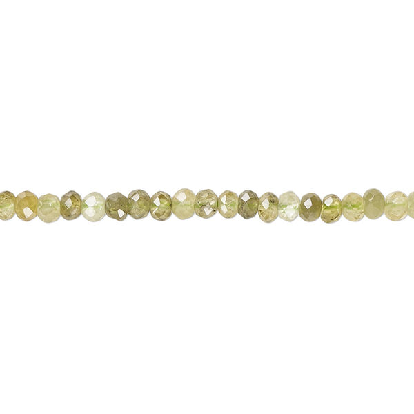 Bead, grossularite garnet (natural), 3x2mm faceted rondelle, B grade, Mohs hardness 7 to 7-1/2. Sold per 15-1/2" to 16" strand. image number 0